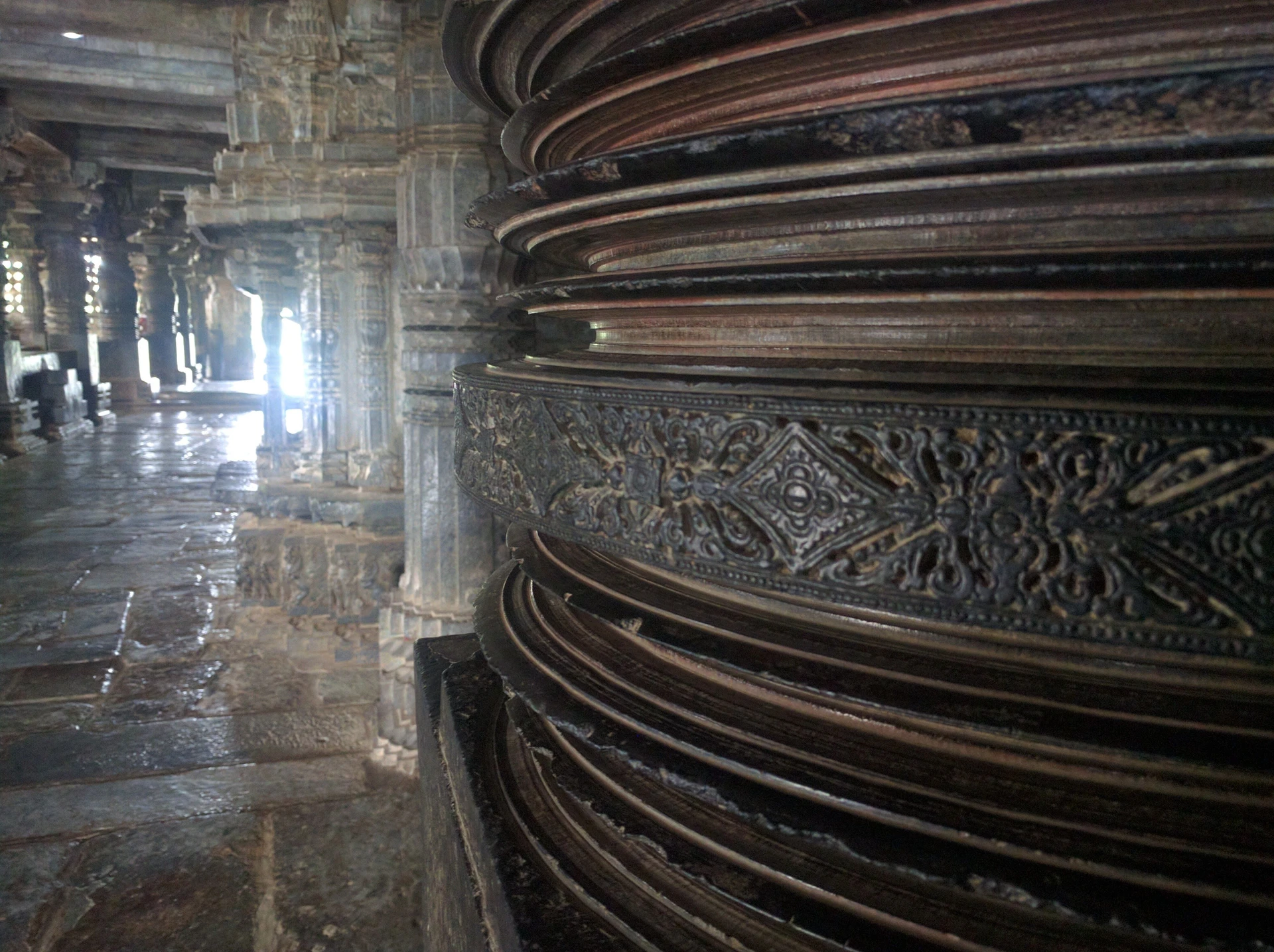 Hoysaleswara Temple outer wall showing the full stacked frieze sequence — 2016