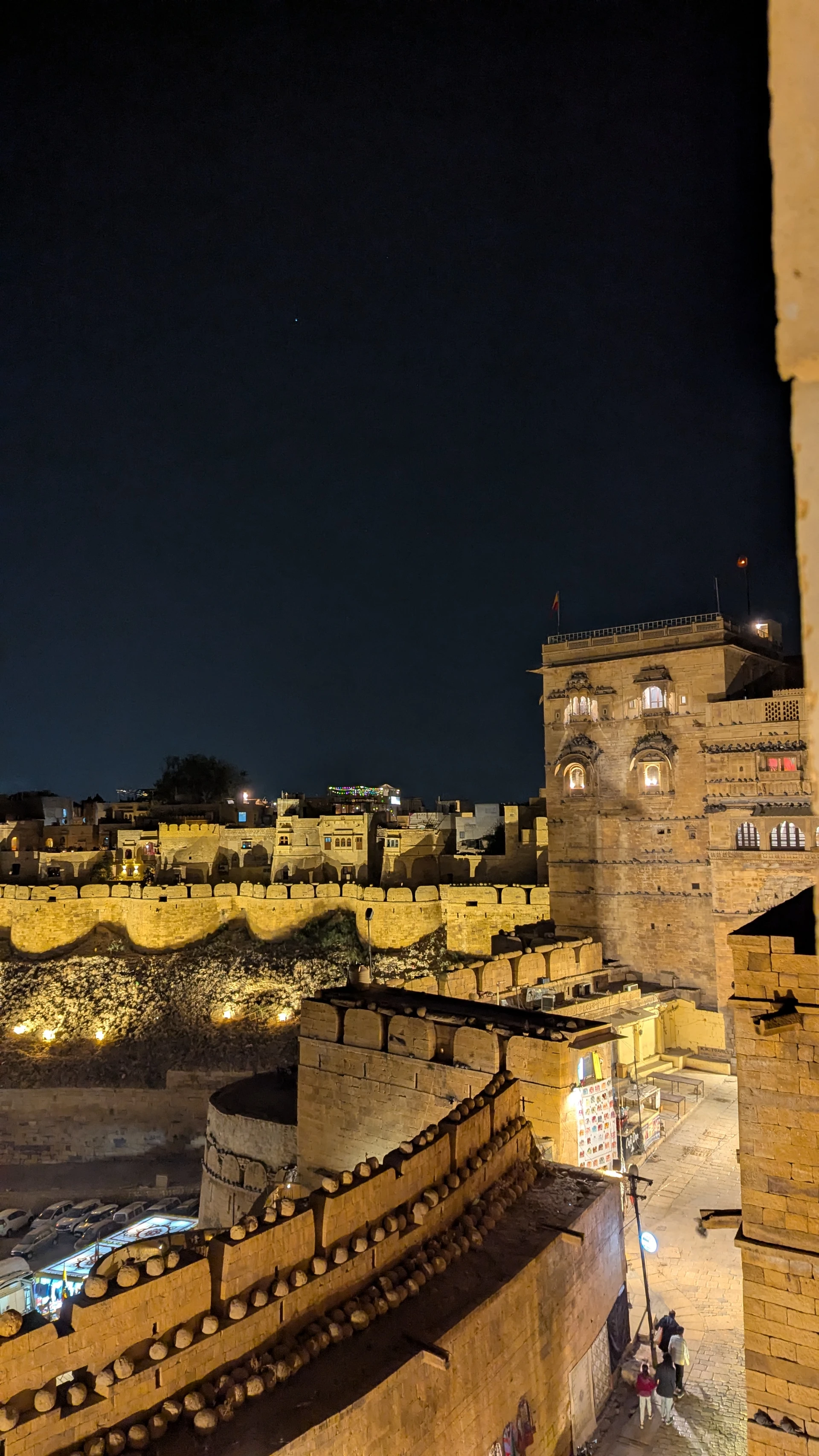 Jaisalmer Fort walls glowing at dawn, the golden sandstone of Sonar Kella