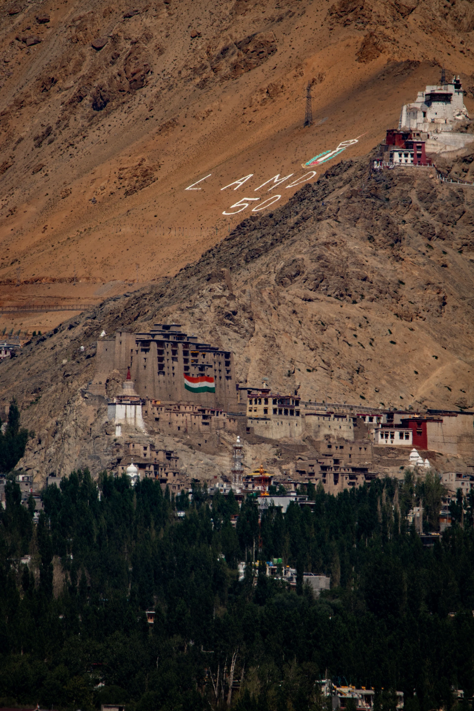 Monastery on a steep hillside, Ladakh