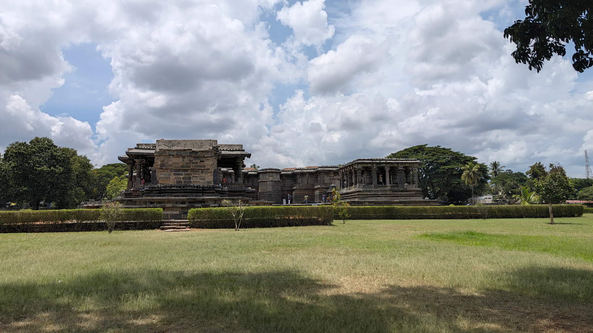 Hoysaleswara Temple at Halebidu under a cloudy sky, September 2026